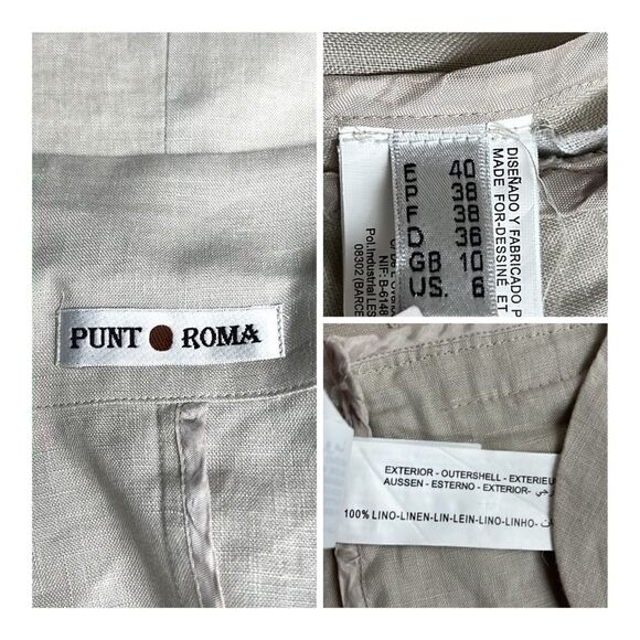 PUNT ROMA Linen Embroidered Blazer, 3/4 length sleeves  EUR 38, US 6 - Picture 11 of 14